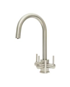 Verona SQ 3 Lever Mixer Cold Filter Tap Brushed Steel