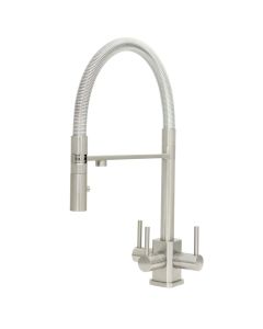 Aquila SQ 3 Lever Mixer Cold Filter Tap Brushed Steel