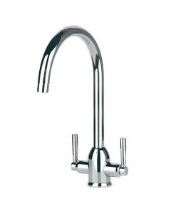 Alzira Monobloc Twin Lever Sink Mixer Chrome