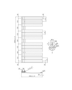 JTP Cleo 1080mm x 550mm Towel Rail Matt Black