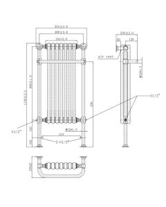 JTP Grosvenor 1130 x 553 Towel Rail Chrome