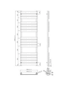 JTP Hix 1600 x 500 Straight Towel Rail Matt Black