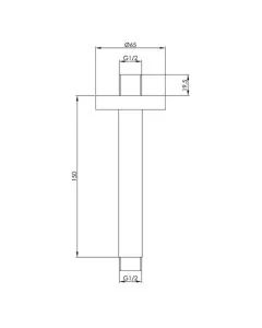VOS 150mm Ceiling Shower Arm Brushed Black