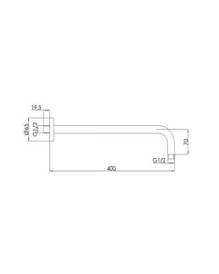 VOS 400mm Wall Shower Arm Bronze