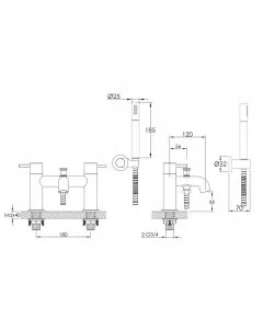 VOS Bath Shower Mixer Brushed Brass