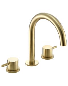 VOS Deck Mounted Basin Mixer Brass