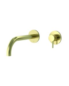 VOS Designer Handle Wall Basin Mixer Brass