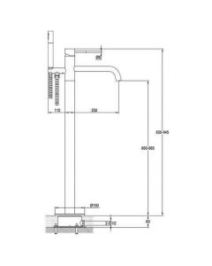 VOS Floor Standing Bath Shower Mixer Brushed Black