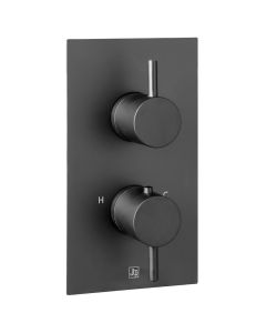 VOS 2 Way Thermostatic Shower Valve Matt Black
