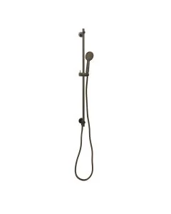 VOS Slide Rail Shower Kit Round Handset Brushed Black