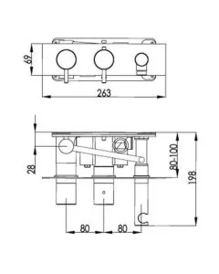VOS 2 Way Shower Valve with Handset Matt Black