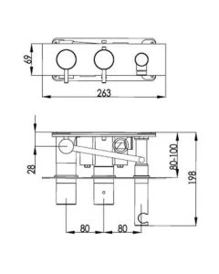 VOS 2 Way Shower Valve with Handset Brushed Black