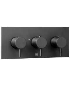 VOS 3 Lever 2 Way Horizontal Shower Valve Matt Black