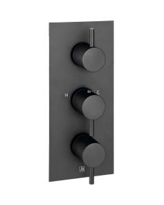VOS 3 Lever 2 Way Vertical Shower Valve Matt Black