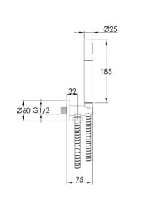 VOS Wall Outlet Slim Handset Shower Kit Brass