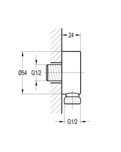 Round Wall Outlet Elbow Gun Metal