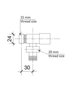 JTP Square Straight Radiator Valves Chrome 