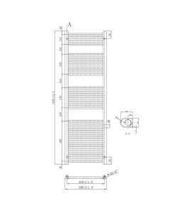 JTP VOS 1600 x 500 Straight Towel Rail Brushed Black