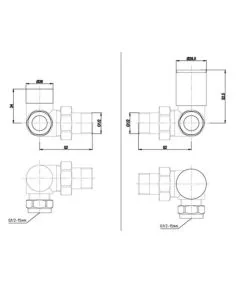 JTP INOX Corner Radiator Valves Stainless Steel