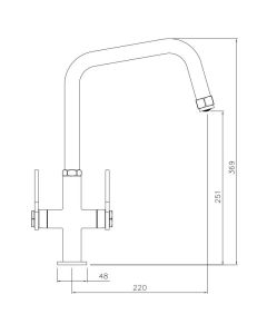Hex Mono Sink Mixer Antique Brass
