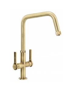 Hex Mono Sink Mixer Antique Brass