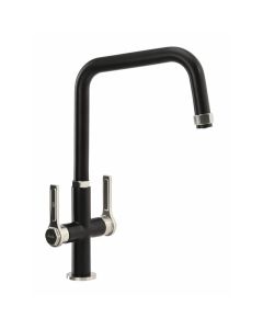 Hex Mono Sink Mixer Black/Brushed Nickel