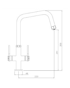 Hex Mono Sink Mixer Black/Brushed Nickel