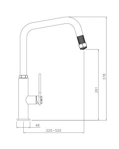 Hex Single Lever Pull Out Sink Mixer Black/Brushed Nickel