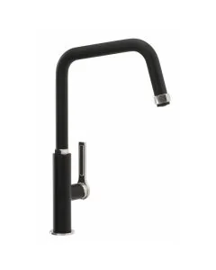 Hex Single Lever Sink Mixer Black/Brushed Nickel