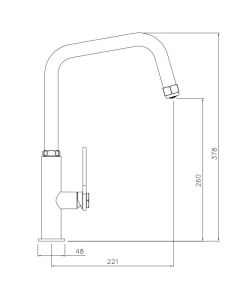 Hex Single Lever Sink Mixer Brushed Nickel