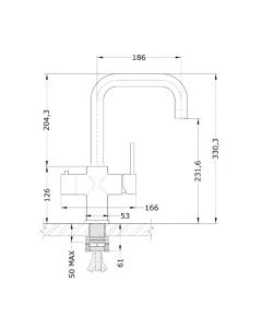 Acquapuro Monza 3-1 Instant Hot Water Tap Brushed Brass