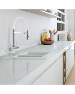 Aquila 2 Lever Mixer And Cold Filter Tap Chrome/White