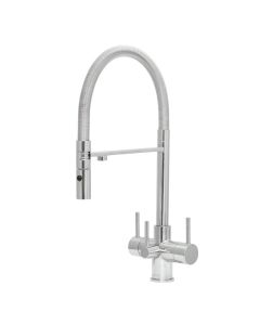 Aquila 3 Lever Mixer And Cold Filter Tap Chrome