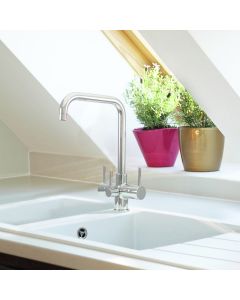 Monza 3 Lever Mixer And Cold Filter Tap Chrome