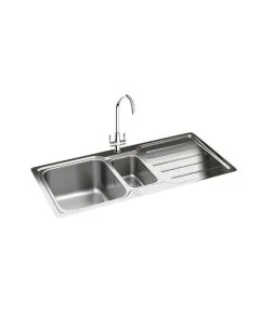 Carron Phoenix Adelphi 150 1.5 Bowl Inset Sink Stainless Steel