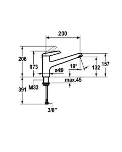 KWC Adrena Single Lever Monobloc Sink Mixer with Swivel Spout