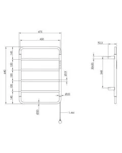 Aero 640 Electric Towel Rail Brushed Bronze