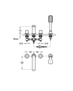 Allore 4 Hole Bath Shower Mixer