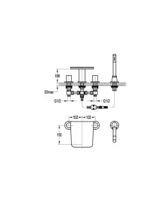 Annecy 4 Hole Bath Shower Mixer