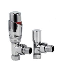 TS Chrome Angled Thermostatic Rad Valves 