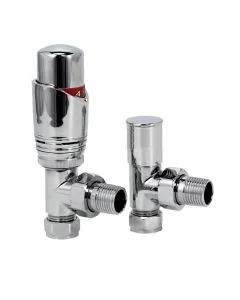 TS Chrome Angled Thermostatic Rad Valves 