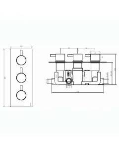 Bloque2 3 Knob 2 Way Concealed Pack