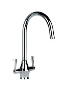 Abode Astral Monobloc Kitchen Mixer Tap With Swivel Spout and Twin Levers