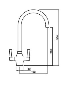 Abode Astral Monobloc Kitchen Mixer Tap With Swivel Spout and Twin Levers