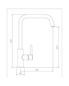 Althia Single Lever Monobloc Sink Mixer Brushed Nickel