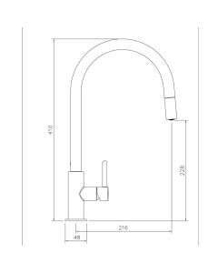 Althia Monobloc Sink Mixer with Pull Out Spray Brushed Nickel