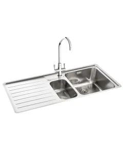 Carron Phoenix Atoll 150 1.5 Bowl LHD Inset Sink Stainless Steel
