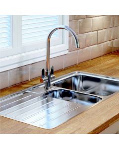 Carron Phoenix Atoll 150 1.5 Bowl LHD Inset Sink Stainless Steel