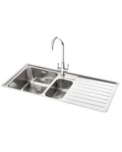 Carron Phoenix Atoll 150 1.5 Bowl RHD Inset Sink Stainless Steel