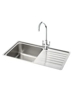 Carron Phoenix Atoll 90 1 Bowl RHD Inset Sink Stainless Steel